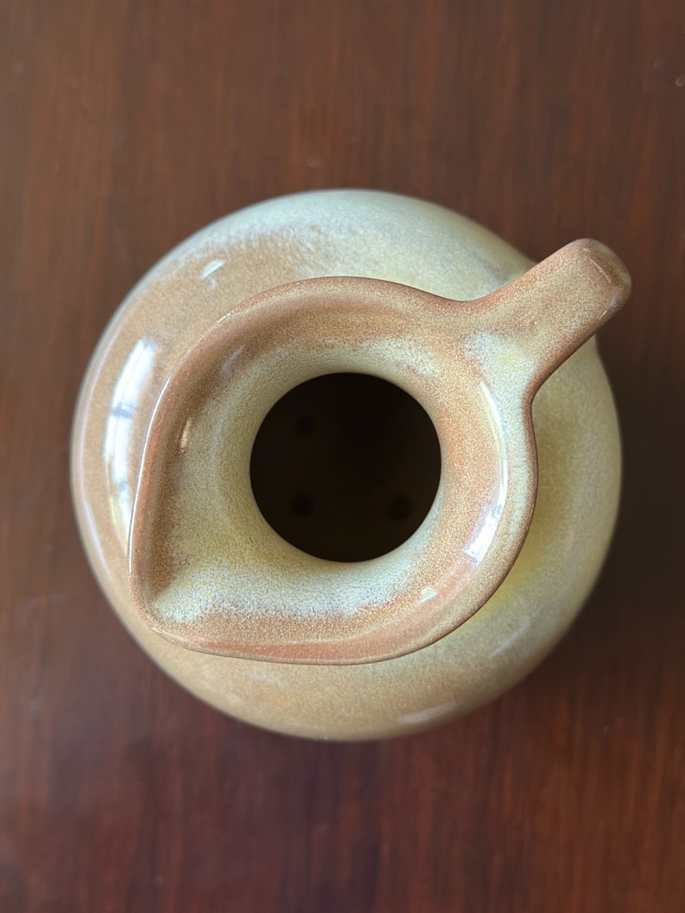 ✨Vintage Frankoma Handcrafted Ceramic Pitcher Vase in Warm Tan and Cream